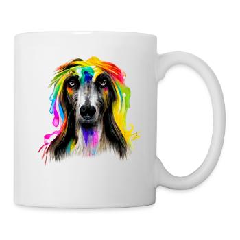 Afghan greyhound in rainbow design - Mug - white - Right
