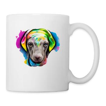 Weimaraner in Farbe - Tasse - Weiß - Rechts