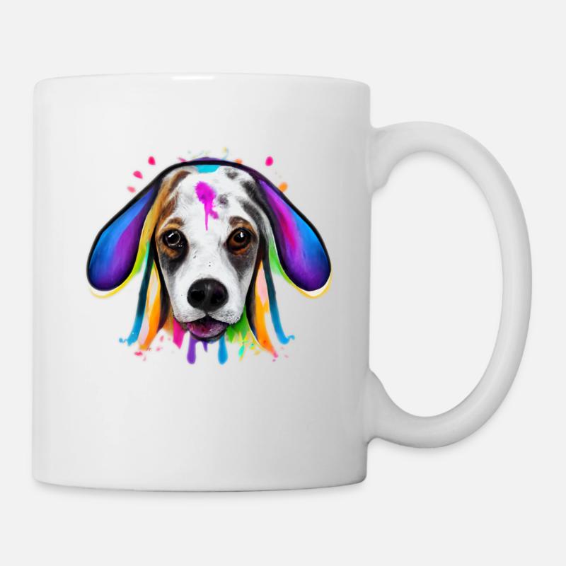 Basset-Hound en couleur - Mug blanc - blanc