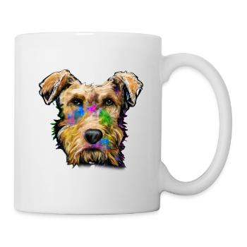 Airedale Terrier Design in Farbe - Tasse - Weiß - Rechts