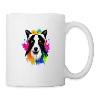 Collie Design in Farbe - Tasse - Weiß - Rechts