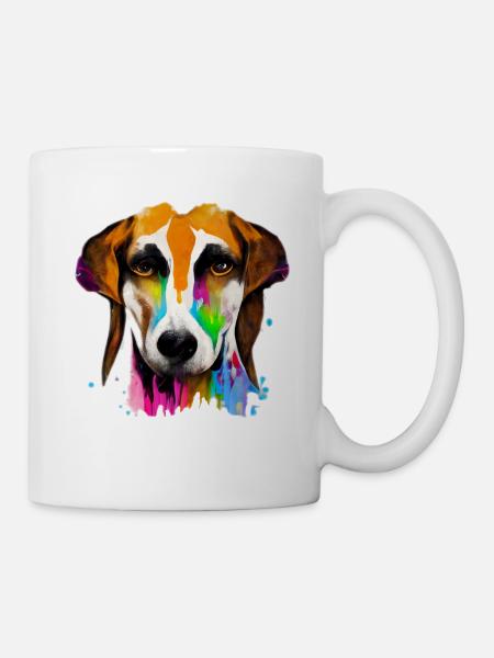 American Foxhound design en couleur - Mug blanc - blanc