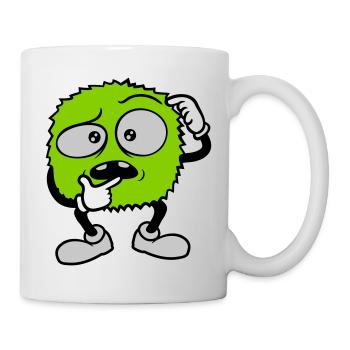 Comic skeptical face monster - Mug - white - Right