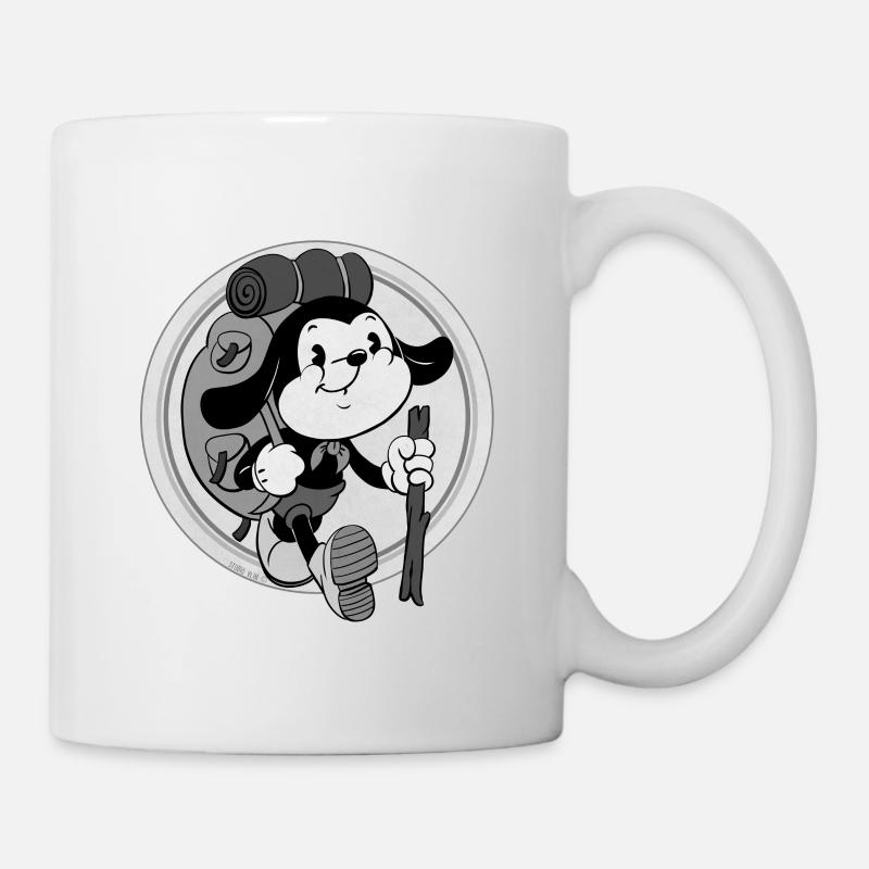 retro adventurer with backpack - Mug - white