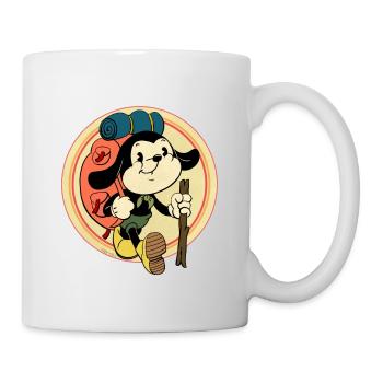 vintage backpacker cartoon - Mug - white - Right