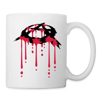 Drop of blood anarchy symbol - Mug - white - Right