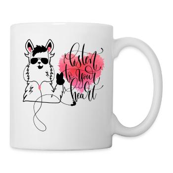 Lama Headphone Heart - Mug - white - Right