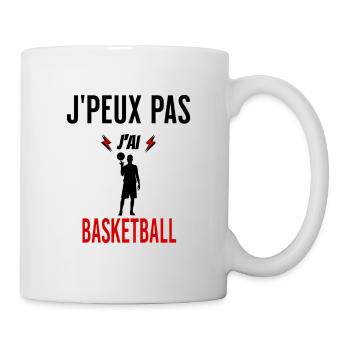 J'peux pas j'ai basketball phrase humoristique - Mug blanc - blanc - Droite