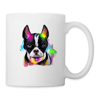 Boston Terrier Design in Farbe - Tasse - Weiß - Rechts