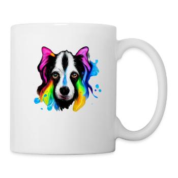 Border Collie Design in Farbe - Tasse - Weiß - Rechts