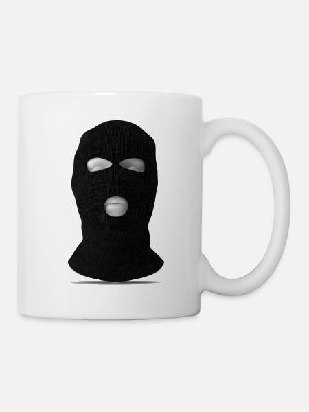 Masque de ski cagoule à trou facial complet - Mug blanc - blanc