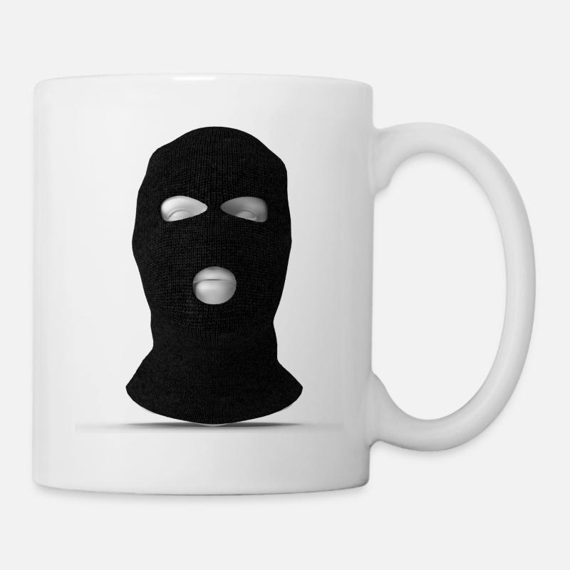 Masque de ski cagoule à trou facial complet - Mug blanc - blanc
