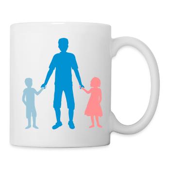 2 Children Papa Family - Mug - white - Right