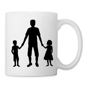 Dad 2 children family - Mug - white - Right