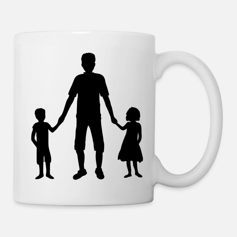 Papa 2 enfants famille - Mug blanc - blanc