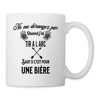 Ne pas déranger sauf pour une bière TIR A L ARC - Mug blanc - blanc - Droite