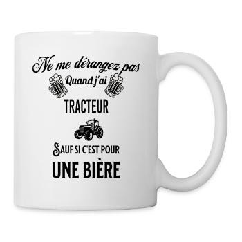 Ne pas déranger sauf pour une bière TRACTEUR - Mug blanc - blanc - Droite