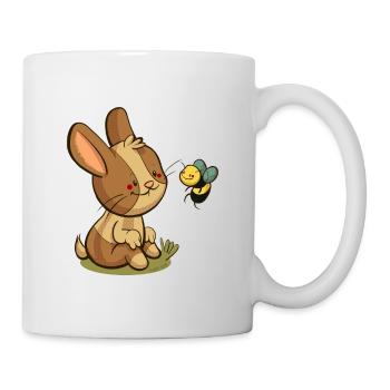 Hase und Biene - Tasse - Weiß - Rechts