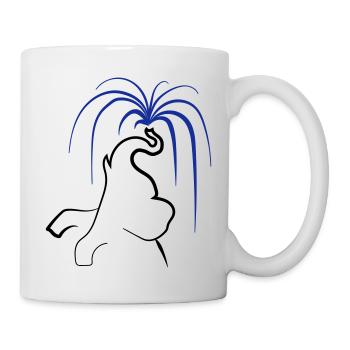 Elephant splashes water from proboscis - Choose color - Mug - white - Right