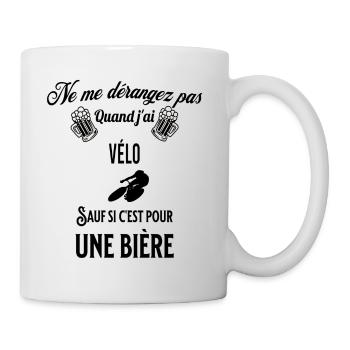 Ne pas déranger sauf pour une bière VÉLO - Mug blanc - blanc - Droite
