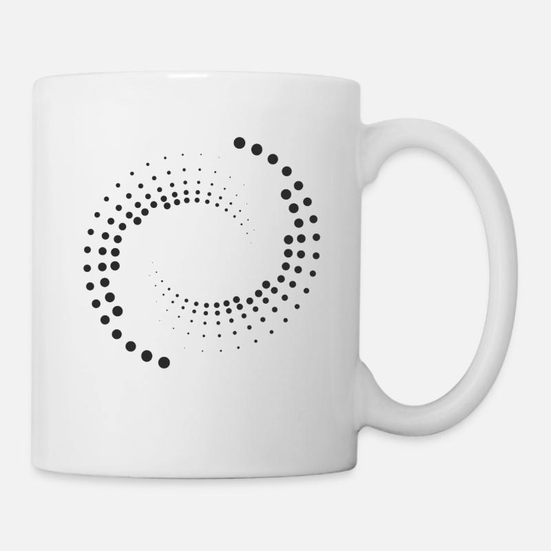 Spirale avec des cercles noirs - Mug blanc - blanc