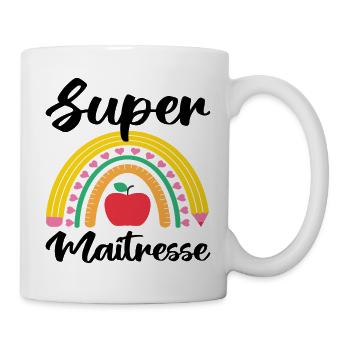 Super maitresse cadeau maîtresse d' école. - Mug blanc - blanc - Droite