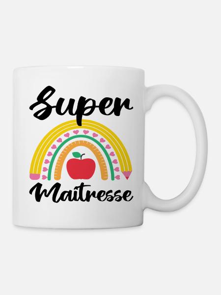 Super maitresse cadeau maîtresse d' école. - Mug blanc - blanc