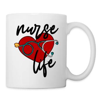 Nurse life Doctor Superhero Nurse Heart Nurse - Mug - white - Right