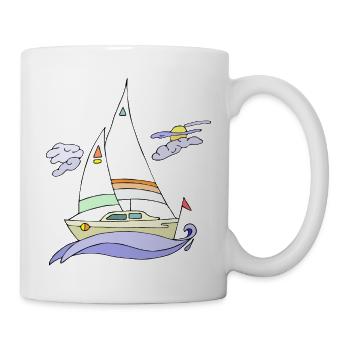 Segelboot - Tasse - Weiß - Rechts