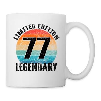 Happy Birthday - 77. Geburtstag - Tasse - Weiß - Rechts