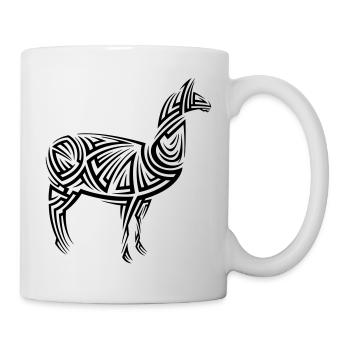 Alpaka Tribal Tattoo - Tasse - Weiß - Rechts