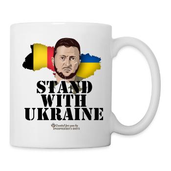 Ukraine Belgien Stand with Ukraine - Tasse - Weiß - Rechts