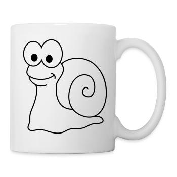 Schnecke Comic Tier - Tasse - Weiß - Rechts
