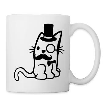 Brille Monokel Herr Katze - Tasse - Weiß - Rechts