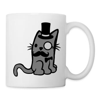 Monokel Brille Herr Katze - Tasse - Weiß - Rechts