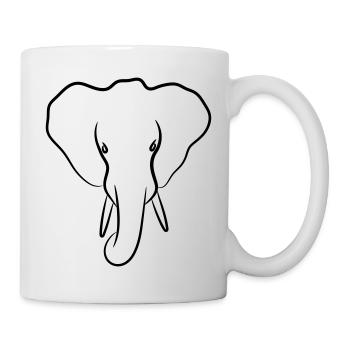 Elefant - Tasse - Weiß - Rechts