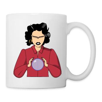Clairvoyant with her crystal ball - Mug - white - Right