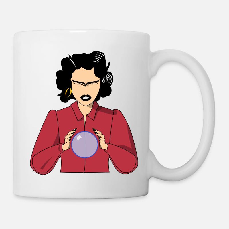 Voyante avec sa boule de cristal - Mug blanc - blanc