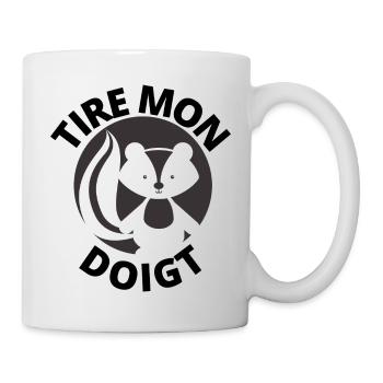 tire mon doigt - Mug blanc - blanc - Droite
