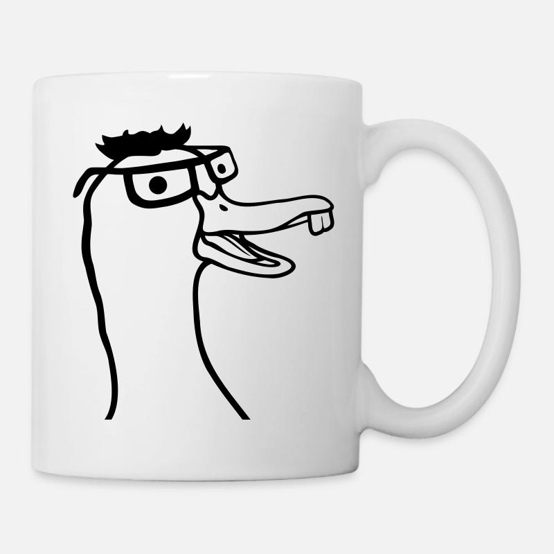 Geek Hornbrille Nerd Gans - Tasse - Weiß
