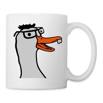 Lunettes de corne nerd oie drôle - Mug blanc - blanc - Droite
