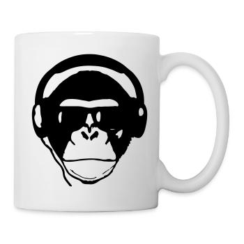 Monkey with headphones and sunglasses Music Monkey - Mug - white - Right