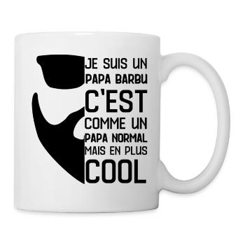 Papa barbu cool cadeau fête des pères humour - Mug blanc - blanc - Droite