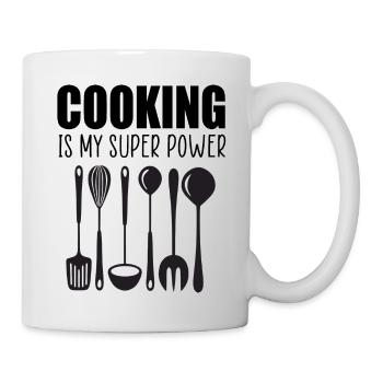 Kochen ist meine Superkraft lustiges Zitat - Tasse - Weiß - Rechts