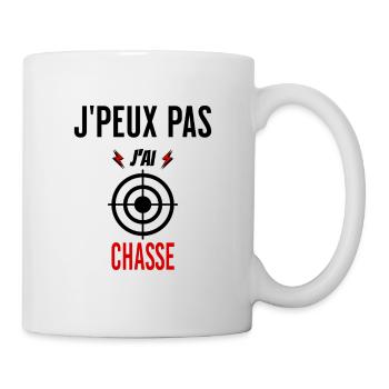 J'peux pas j'ai chasse phrase humoristique - Mug blanc - blanc - Droite