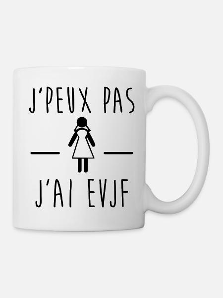 je peux pas j'ai EVJF, enterrement de vie de jeune - Mug blanc - blanc