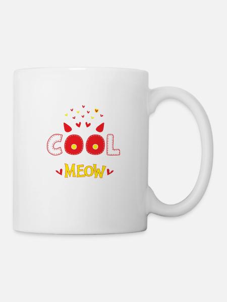 Cool Meow, Press O To Meow - Tasse - Weiß