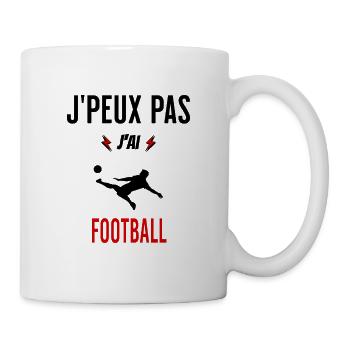 J'peux pas j'ai football phrase humoristique - Mug blanc - blanc - Droite