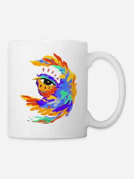 Bunter Vogel - Tasse - Weiß