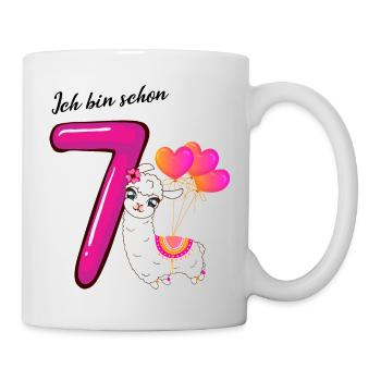 Siebter Geburtstag Ich bin schon sieben Jahre - Tasse - Weiß - Rechts